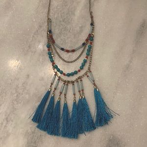 Long Tassel and Bead Necklace